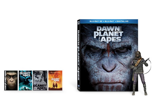 Dawn of the Planet of the Apes. in theaters now. pre-order at target and get an exclusive 1970s replica Gorilla Soldier figure.